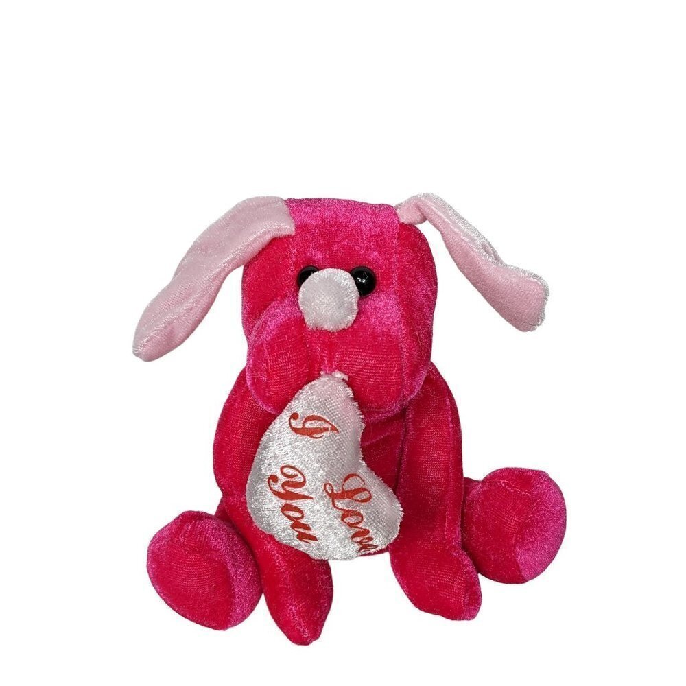 Genich International Red Dog Heart Stuffed Animal 6.25"